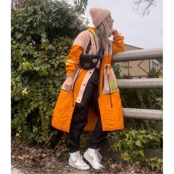 We The Free For Free People Neon Colorful Quilted Firefly Parka Size Small - Picture 2 of 16